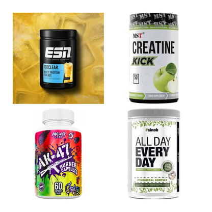 Wettkampfvorbereitung: ESN ISOCLEAR + MST Creatine + 2 weitere – alle enthaltenen Artikel
