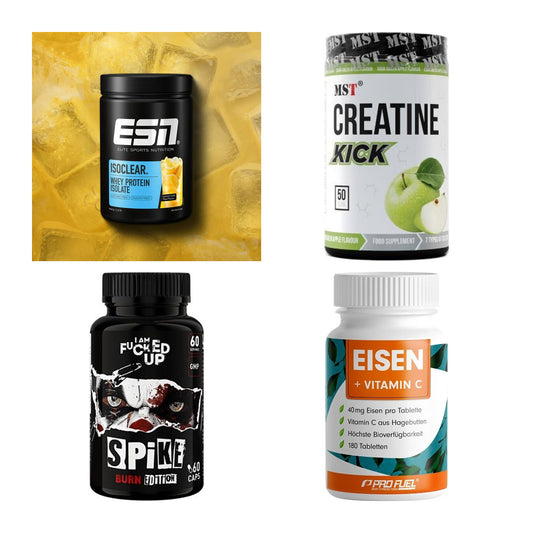 Wettkampfvorbereitung: ESN ISOCLEAR + MST Creatine + 2 weitere – alle enthaltenen Artikel