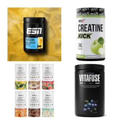 Wettkampfvorbereitung: ESN ISOCLEAR + MST Creatine + 2 weitere – alle enthaltenen Artikel