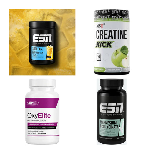 Wettkampfvorbereitung: ESN ISOCLEAR + MST Creatine + 2 weitere – alle enthaltenen Artikel