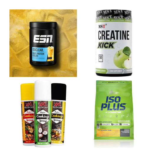 Wettkampfvorbereitung: ESN ISOCLEAR + MST Creatine + 2 weitere – alle enthaltenen Artikel