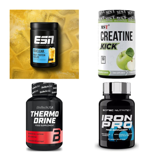 Wettkampfvorbereitung: ESN ISOCLEAR + MST Creatine + 2 weitere – alle enthaltenen Artikel