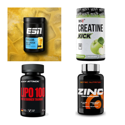 Wettkampfvorbereitung: ESN ISOCLEAR + MST Creatine + 2 weitere – alle enthaltenen Artikel