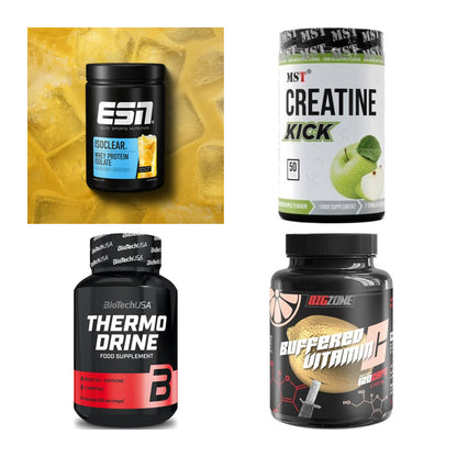 Wettkampfvorbereitung: ESN ISOCLEAR + MST Creatine + 2 weitere – alle enthaltenen Artikel