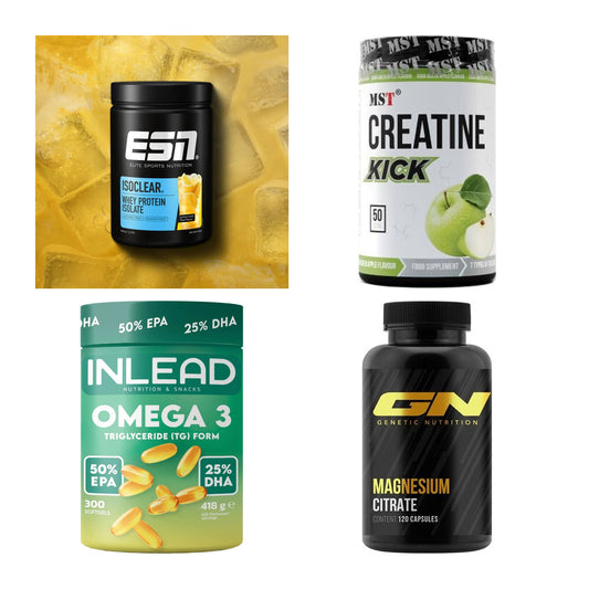 Wettkampfvorbereitung: ESN ISOCLEAR + MST Creatine + 2 weitere – alle enthaltenen Artikel