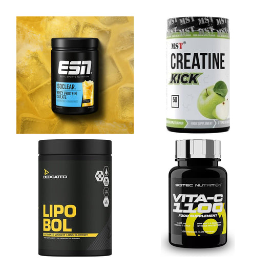Wettkampfvorbereitung: ESN ISOCLEAR + MST Creatine + 2 weitere – alle enthaltenen Artikel