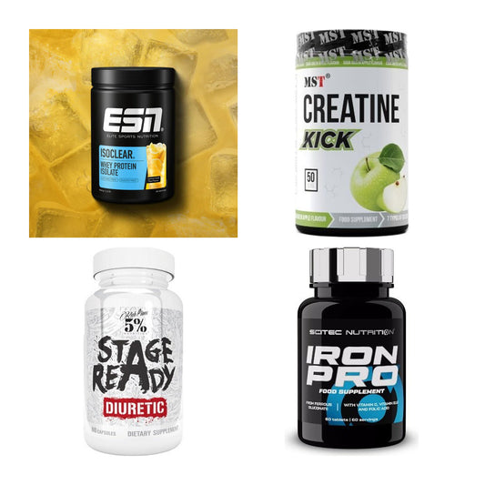 Wettkampfvorbereitung: ESN ISOCLEAR + MST Creatine + 2 weitere – alle enthaltenen Artikel