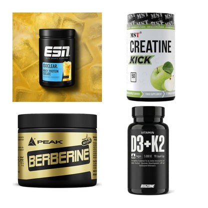 Wettkampfvorbereitung: ESN ISOCLEAR + MST Creatine + 2 weitere – alle enthaltenen Artikel