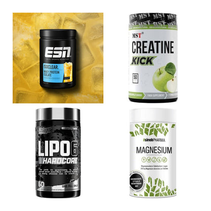 Wettkampfvorbereitung: ESN ISOCLEAR + MST Creatine + 2 weitere – alle enthaltenen Artikel