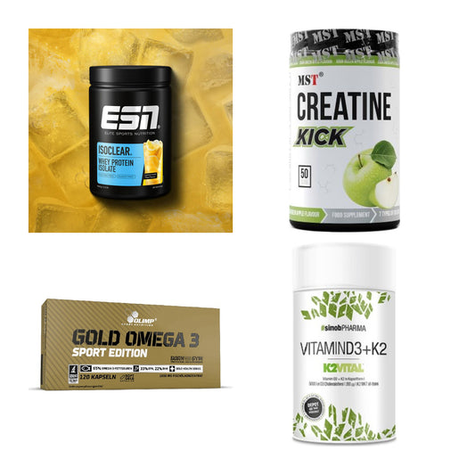 Wettkampfvorbereitung: ESN ISOCLEAR + MST Creatine + 2 weitere – alle enthaltenen Artikel