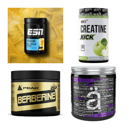 Wettkampfvorbereitung: ESN ISOCLEAR + MST Creatine + 2 weitere – alle enthaltenen Artikel