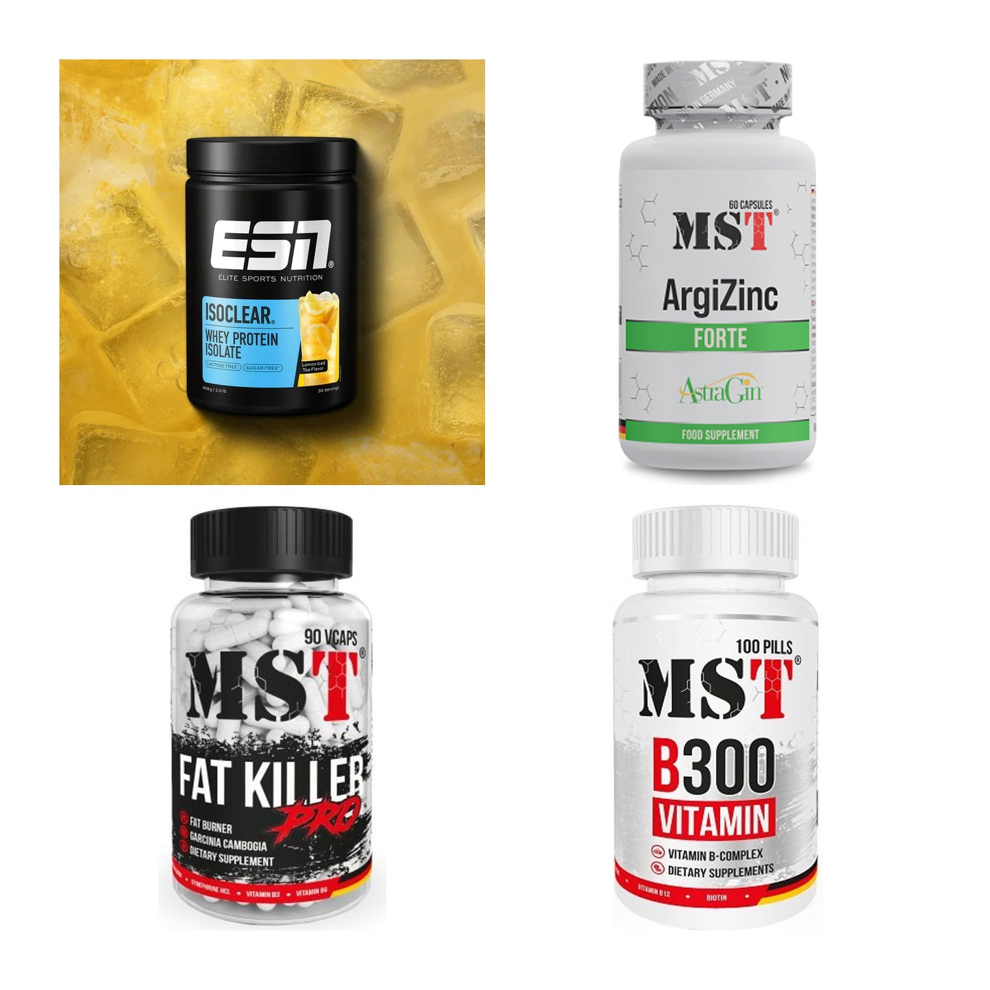 Wettkampfvorbereitung: ESN ISOCLEAR + MST ArgiZinc + 2 weitere – alle enthaltenen Artikel