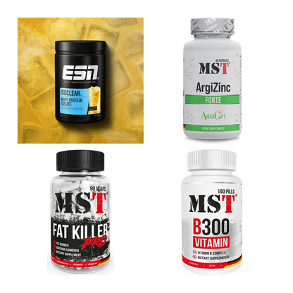 Wettkampfvorbereitung: ESN ISOCLEAR + MST ArgiZinc + 2 weitere – alle enthaltenen Artikel