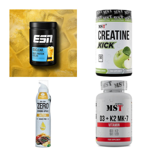 Wettkampfvorbereitung: ESN ISOCLEAR + MST Creatine + 2 weitere – alle enthaltenen Artikel