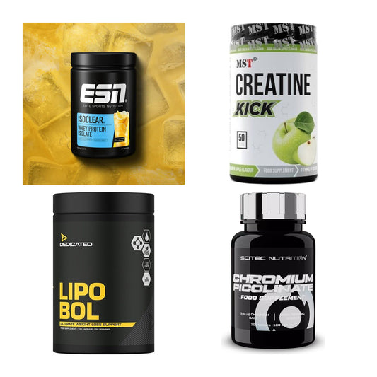 Wettkampfvorbereitung: ESN ISOCLEAR + MST Creatine + 2 weitere – alle enthaltenen Artikel