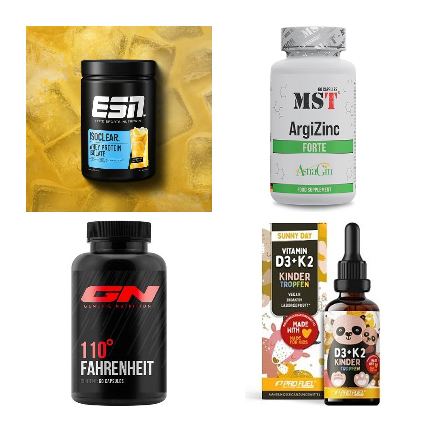 Wettkampfvorbereitung: ESN ISOCLEAR + MST ArgiZinc + 2 weitere – alle enthaltenen Artikel