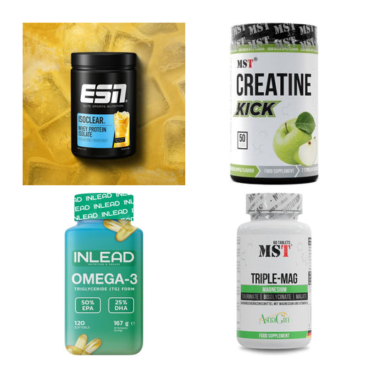 Wettkampfvorbereitung: ESN ISOCLEAR + MST Creatine + 2 weitere – alle enthaltenen Artikel