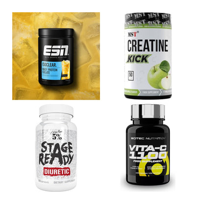Wettkampfvorbereitung: ESN ISOCLEAR + MST Creatine + 2 weitere – alle enthaltenen Artikel