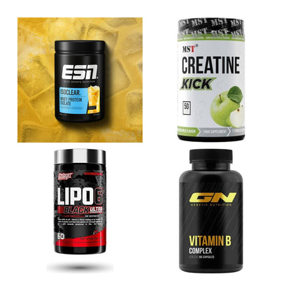 Wettkampfvorbereitung: ESN ISOCLEAR + MST Creatine + 2 weitere – alle enthaltenen Artikel