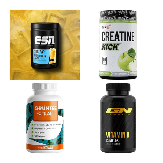 Wettkampfvorbereitung: ESN ISOCLEAR + MST Creatine + 2 weitere – alle enthaltenen Artikel
