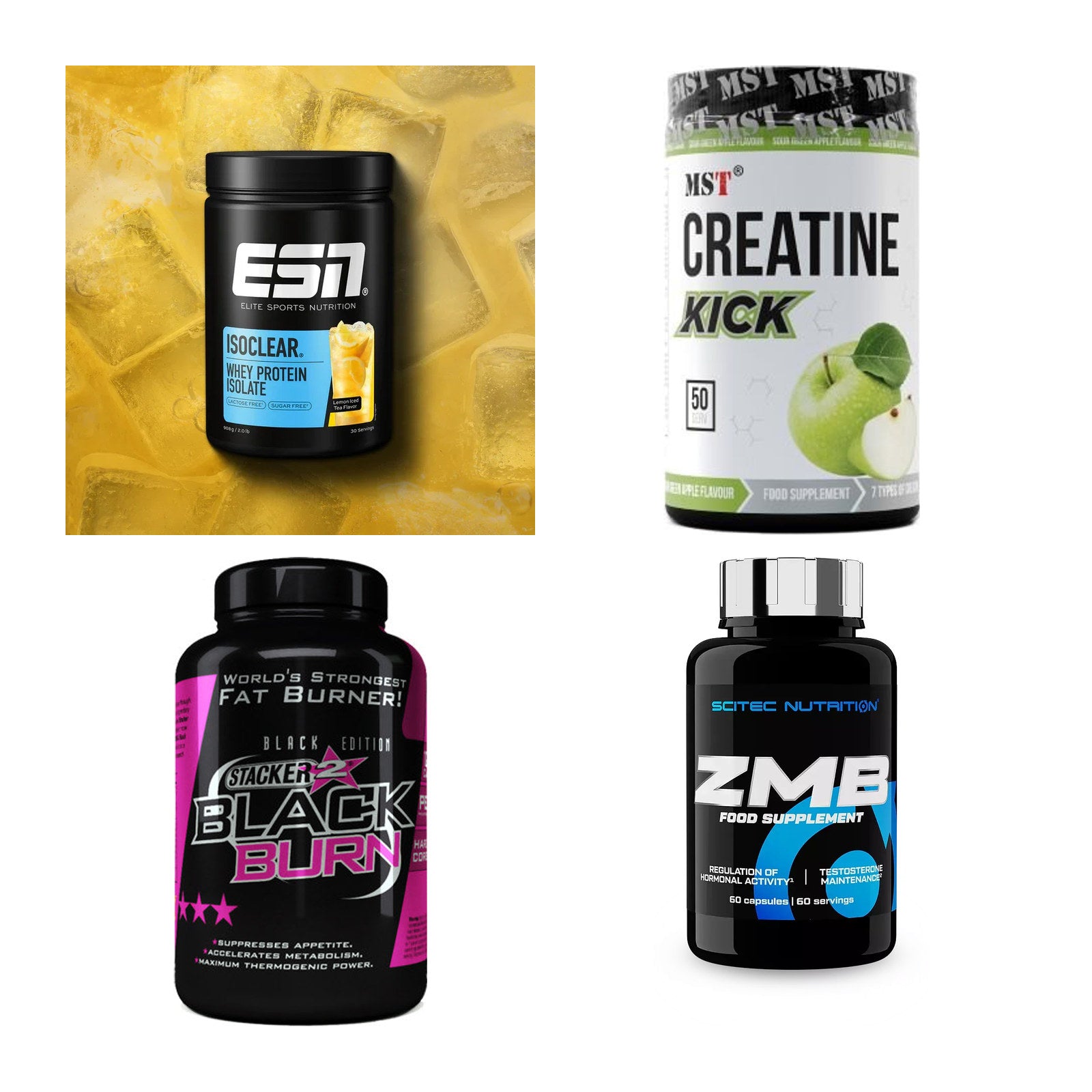 Wettkampfvorbereitung: ESN ISOCLEAR + MST Creatine + 2 weitere – alle enthaltenen Artikel