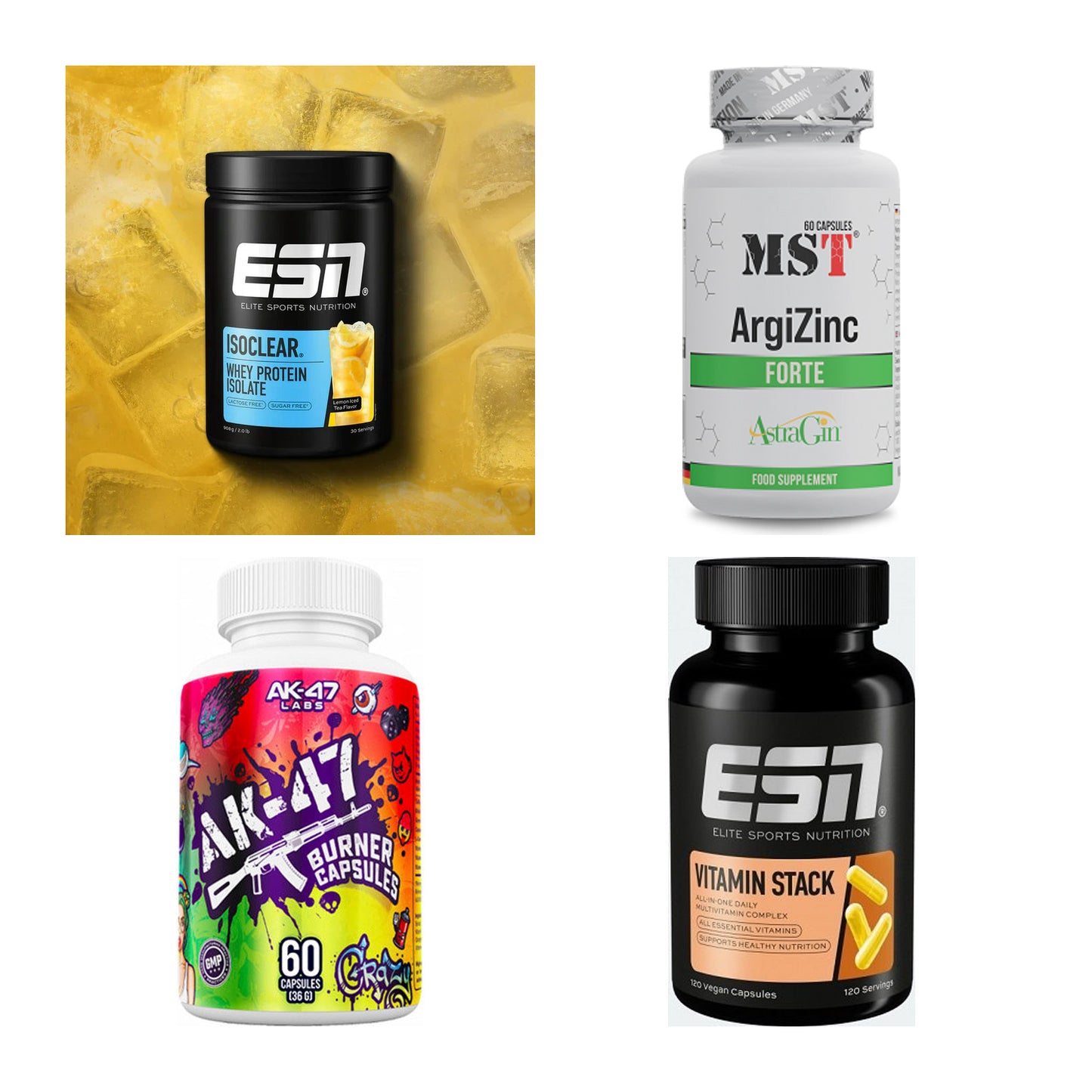Wettkampfvorbereitung: ESN ISOCLEAR + MST ArgiZinc + 2 weitere – alle enthaltenen Artikel