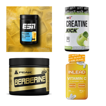 Wettkampfvorbereitung: ESN ISOCLEAR + MST Creatine + 2 weitere – alle enthaltenen Artikel