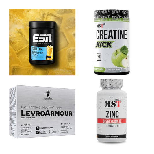 Wettkampfvorbereitung: ESN ISOCLEAR + MST Creatine + 2 weitere – alle enthaltenen Artikel