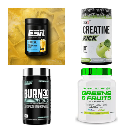 Wettkampfvorbereitung: ESN ISOCLEAR + MST Creatine + 2 weitere – alle enthaltenen Artikel