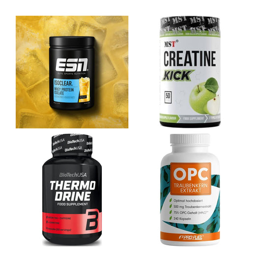 Wettkampfvorbereitung: ESN ISOCLEAR + MST Creatine + 2 weitere – alle enthaltenen Artikel
