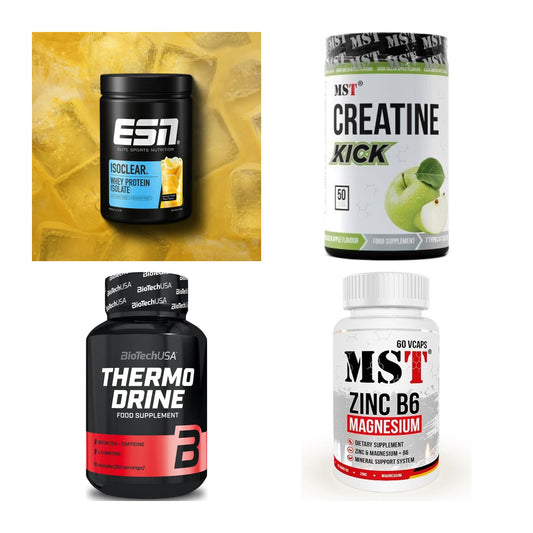 Wettkampfvorbereitung: ESN ISOCLEAR + MST Creatine + 2 weitere – alle enthaltenen Artikel