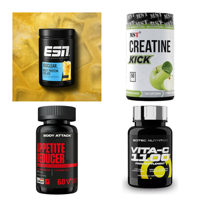 Wettkampfvorbereitung: ESN ISOCLEAR + MST Creatine + 2 weitere – alle enthaltenen Artikel