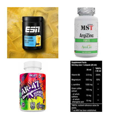 Wettkampfvorbereitung: ESN ISOCLEAR + MST ArgiZinc + 2 weitere – alle enthaltenen Artikel