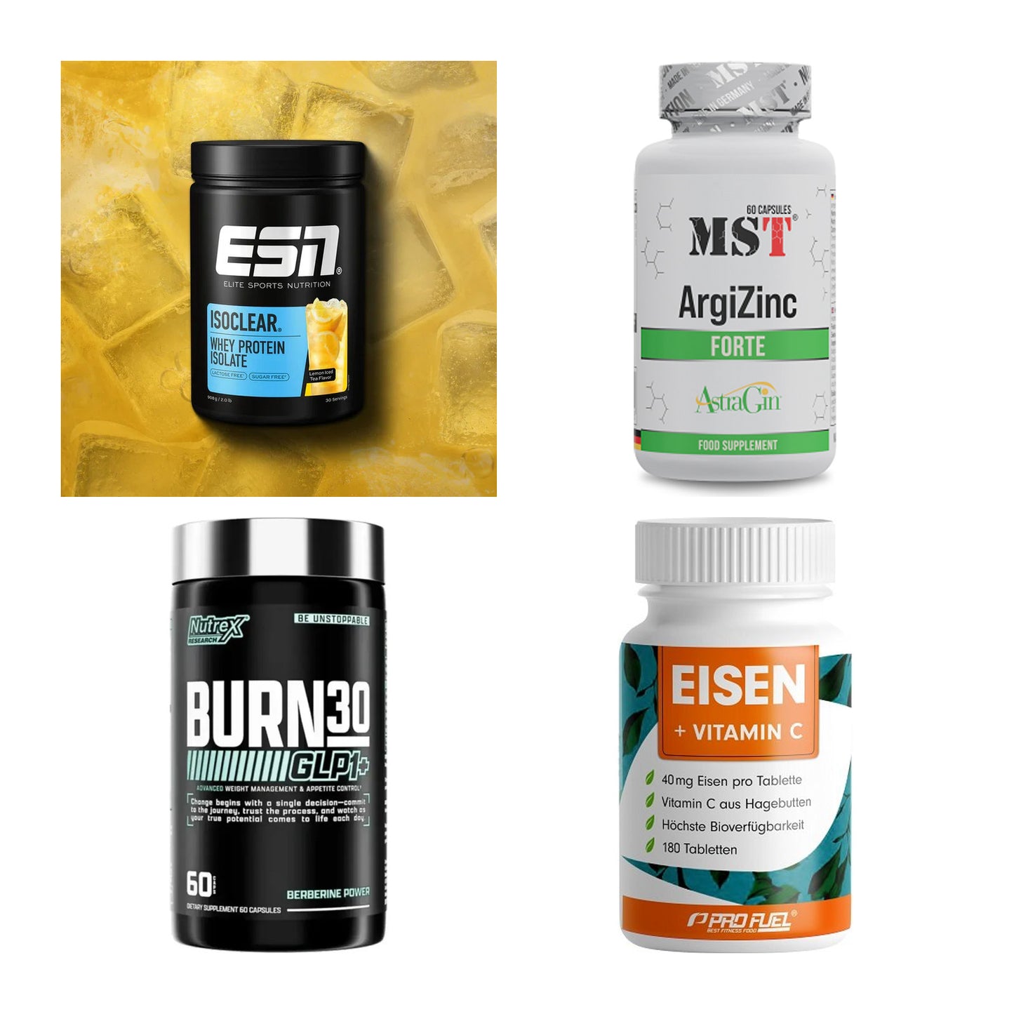 Wettkampfvorbereitung: ESN ISOCLEAR + MST ArgiZinc + 2 weitere – alle enthaltenen Artikel