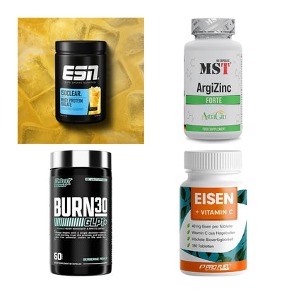 Wettkampfvorbereitung: ESN ISOCLEAR + MST ArgiZinc + 2 weitere – alle enthaltenen Artikel