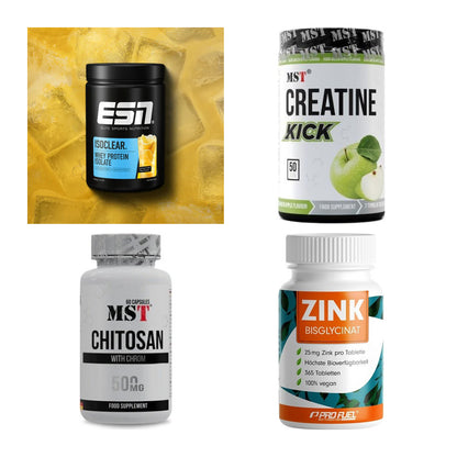Wettkampfvorbereitung: ESN ISOCLEAR + MST Creatine + 2 weitere – alle enthaltenen Artikel