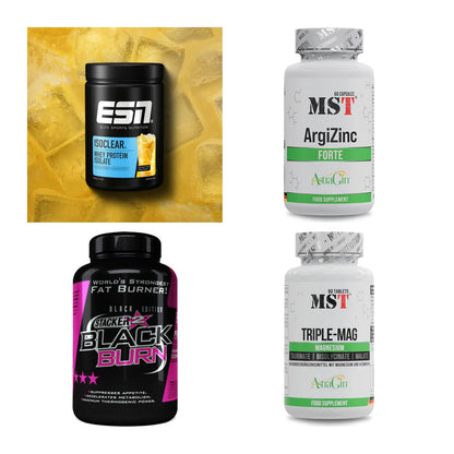 Wettkampfvorbereitung: ESN ISOCLEAR + MST ArgiZinc + 2 weitere – alle enthaltenen Artikel