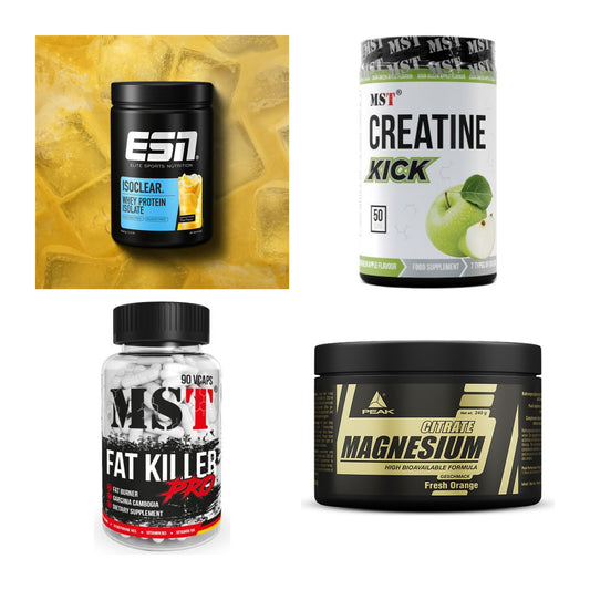 Wettkampfvorbereitung: ESN ISOCLEAR + MST Creatine + 2 weitere – alle enthaltenen Artikel
