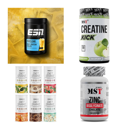 Wettkampfvorbereitung: ESN ISOCLEAR + MST Creatine + 2 weitere – alle enthaltenen Artikel