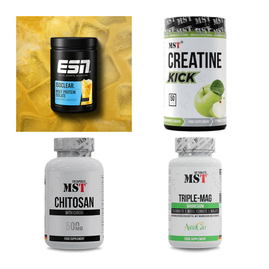 Wettkampfvorbereitung: ESN ISOCLEAR + MST Creatine + 2 weitere – alle enthaltenen Artikel