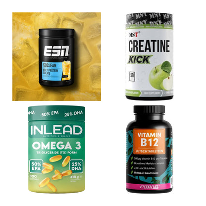 Wettkampfvorbereitung: ESN ISOCLEAR + MST Creatine + 2 weitere – alle enthaltenen Artikel