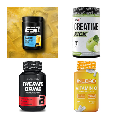 Wettkampfvorbereitung: ESN ISOCLEAR + MST Creatine + 2 weitere – alle enthaltenen Artikel