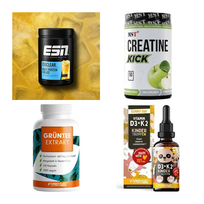 Wettkampfvorbereitung: ESN ISOCLEAR + MST Creatine + 2 weitere – alle enthaltenen Artikel