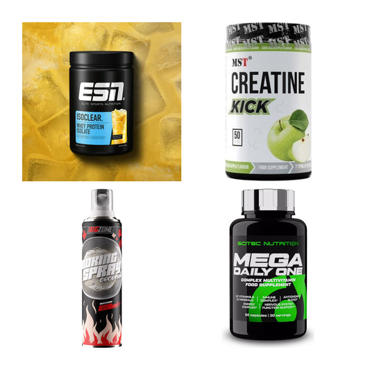 Wettkampfvorbereitung: ESN ISOCLEAR + MST Creatine + 2 weitere – alle enthaltenen Artikel