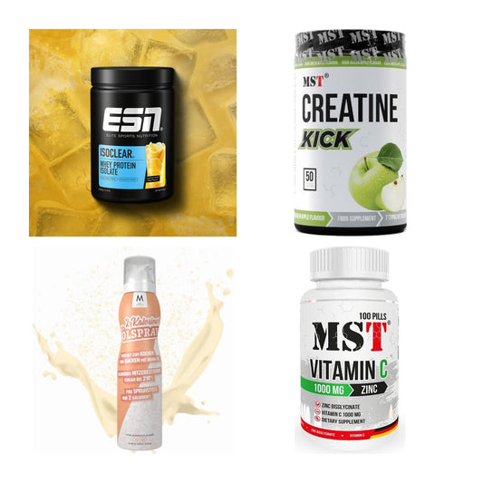 Wettkampfvorbereitung: ESN ISOCLEAR + MST Creatine + 2 weitere – alle enthaltenen Artikel
