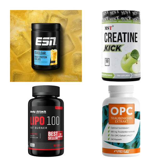 Wettkampfvorbereitung: ESN ISOCLEAR + MST Creatine + 2 weitere – alle enthaltenen Artikel