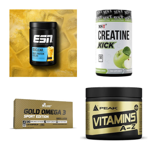 Wettkampfvorbereitung: ESN ISOCLEAR + MST Creatine + 2 weitere – alle enthaltenen Artikel