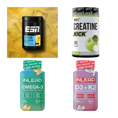 Wettkampfvorbereitung: ESN ISOCLEAR + MST Creatine + 2 weitere – alle enthaltenen Artikel