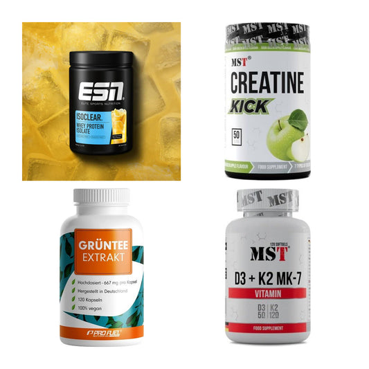 Wettkampfvorbereitung: ESN ISOCLEAR + MST Creatine + 2 weitere – alle enthaltenen Artikel