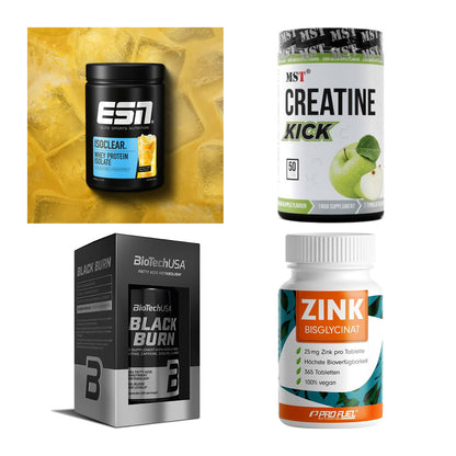Wettkampfvorbereitung: ESN ISOCLEAR + MST Creatine + 2 weitere – alle enthaltenen Artikel